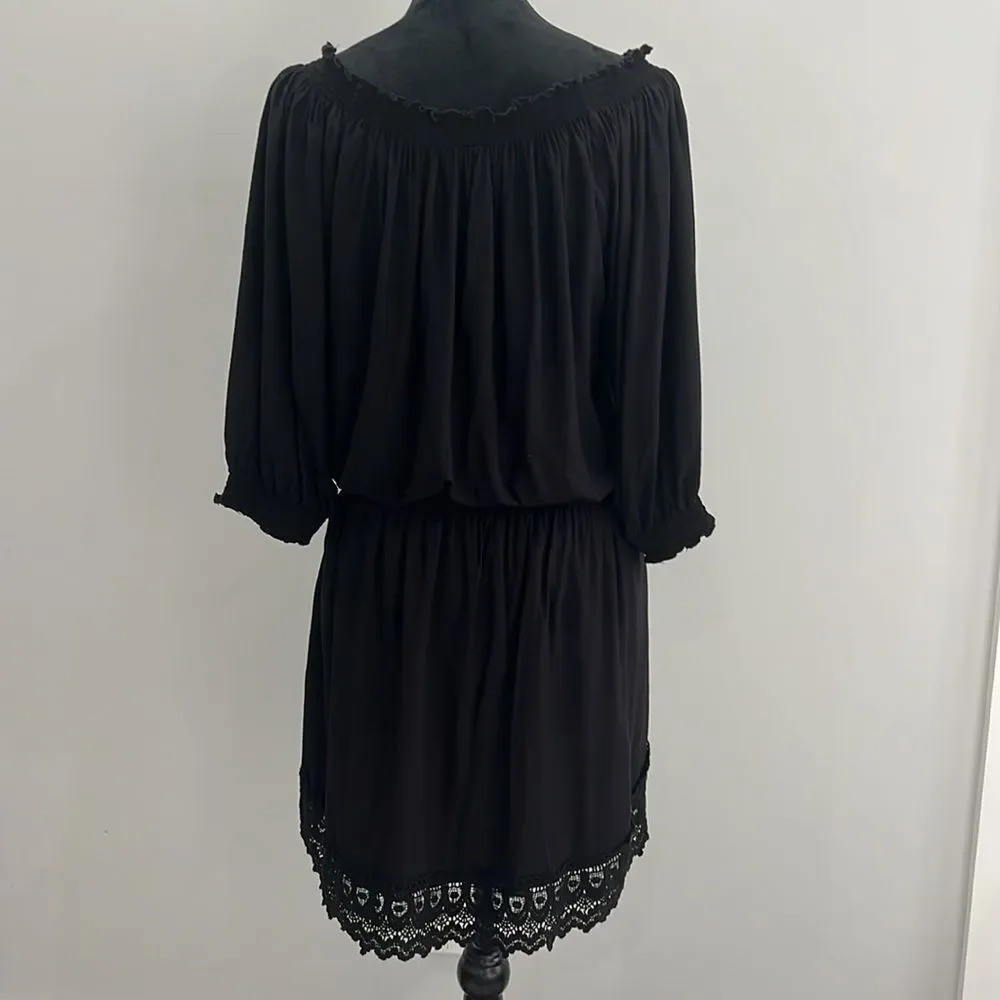 Melissa Odabash Mini Dress Size M Ivy Bandeau Strapless Crochet Sexy - Black - Picture 9 of 12